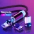 Import Factory supply 3 in 1 led nylon detachable magnetic charging data cable 2.4a charging type c usb cable from China