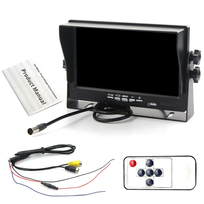 Factory supply iPoster 7" U Bracket Touch Screen 2 Channel Video Input Car Rear View Monitor