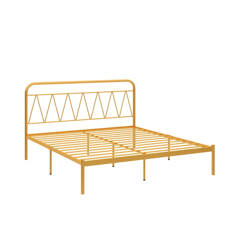 Factory supply  RTS cheap easy assembled iron metal  bed metal full size bed