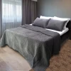 Fancy Velvet Bedspread Quilted Quilt Bedding Set Bed Quilt