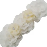 Fashion White Wedding Flower Sash Maternity Sash Wedding Flower Belts For Dresses