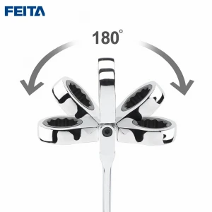 FEITA 8-13MM Chrome Metric Ratcheting Wrench Set /Combination Adjustable Wrench