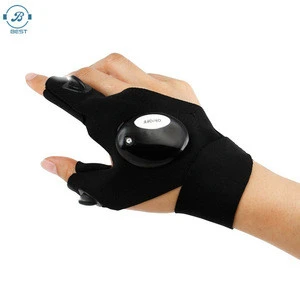 Fingerless LED Gloves Fishing Magic Strap LED Flashlight Camping Hiking Light/ Left Right Hand Luminous Gloves