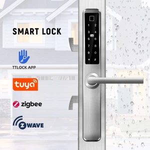 Fingerprint  both side IC Card  Key 4 in 1 smart  door  lock electronic door lock wifi supply for Malysia fingerprint lock