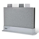 Fissman index Plastic Chopping Block Non-slip Marble Coating Plastic Mats Cutting Board with Stand-4pcs Sets