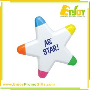 Five-pointed Star Shape Highlighters With Bespoke Logo