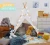 Import Foldable Children Playhouse Indoor Toy Tent Cotton Canvas Kids Teepee Tent from China