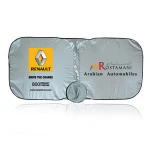 Foldable Front Nylon Silver Black Square Shape Car Sunshades For Windshield