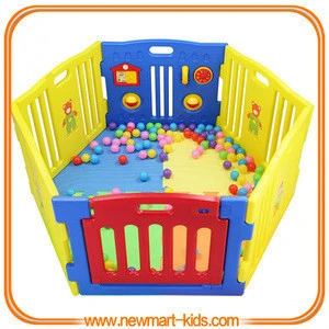 Foldable Plastic Baby Playpen,Toddler Safety Monitor Gate,Baby Play Yard