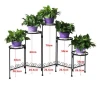 Folding Metal Rustic Elegant 5 Plant Shelf Flower Pot Stand Rack