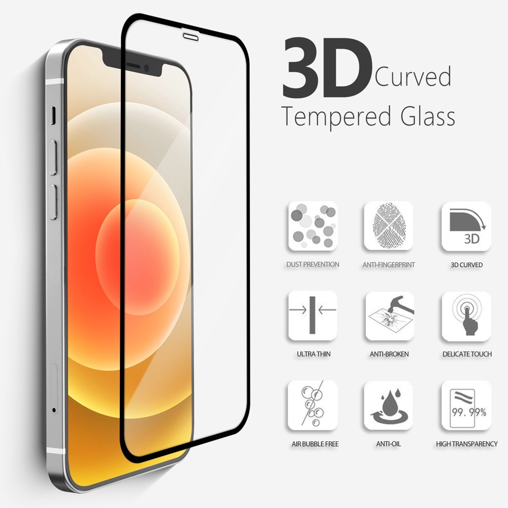 For IPhone 6 7 8 Plus X XS XR  11 12 Pro Max Customize OEM 9H 3D tempered glass film screen protector  with applicator