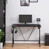 FREE SAMPLE Gaming Desk Computer Table Metal Frame with Cup Holder Headphone Hook   Cable Hole