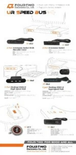 Furniture desktop 4 port usb hub 3.0 2.0 power charger and usb socket