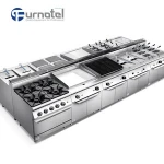 Furnotel 700 Series 4 Sealed Burner Electric Restaurant Range with Standard Oven 3 Phase Electric Hot Plate, 14 kW