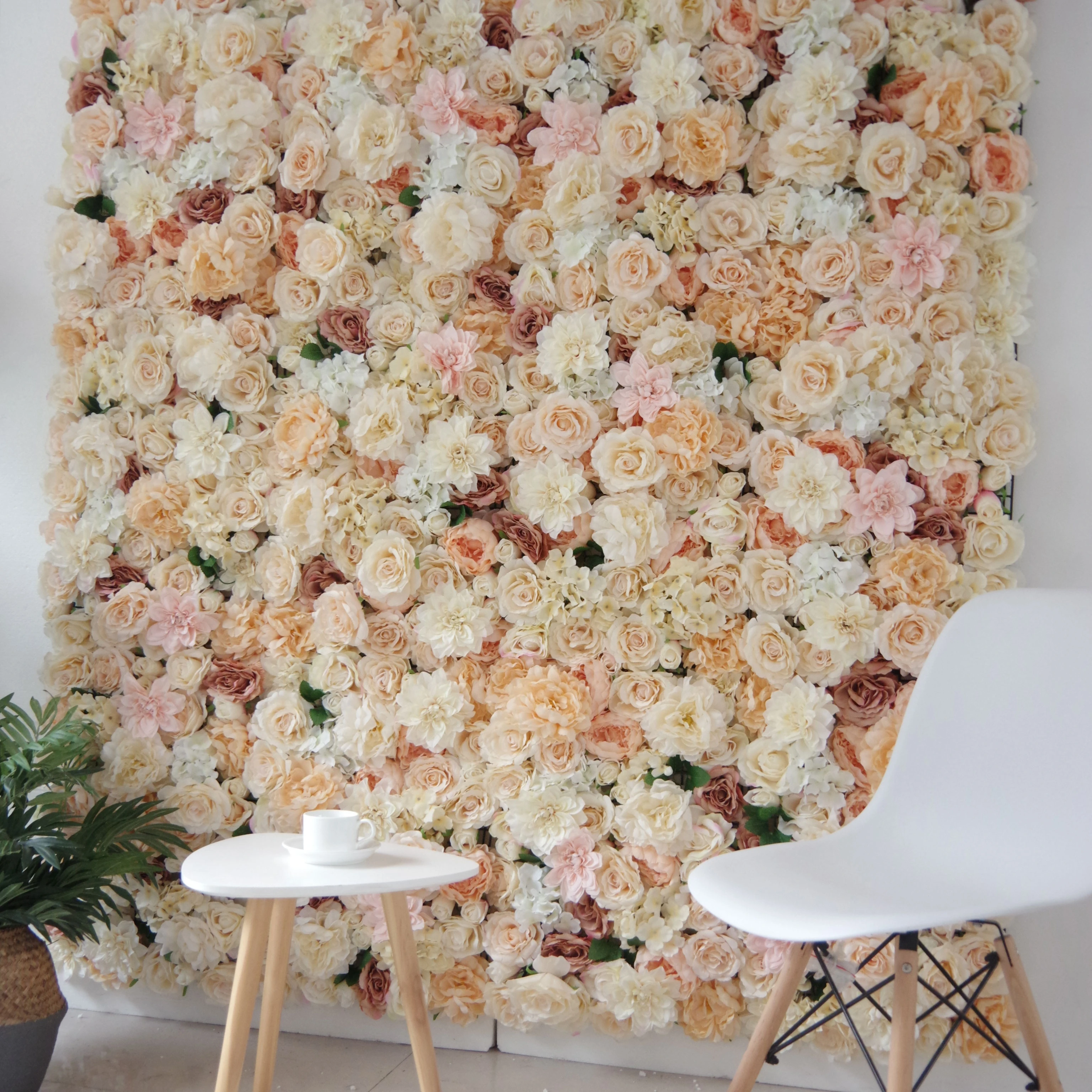 FW46-024 cheap price artificial silk Flower Backdrop Wedding Floral Decoration Wall supplier