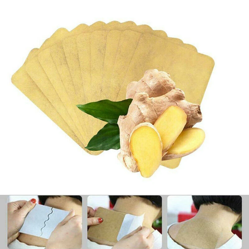 Ginger Detox Patch Body Neck Knee Pad Pain Relief Swelling Chinese Ginger Adhesive Pads Ginger Detox Patch sticker  Foot Care