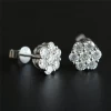 Gold Earrings Jewelry Flower Shape VVS Moissanite Diamond Stud Earrings 925 Sterling Silver Earrings Women