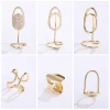 Gold Plated Color trendy Nail Ring finger Geometric Shiny Crystal Ins Fingertip Exquisite Opening Adjustable Glitter Nail Tips