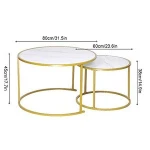 Golen Modern marbling round tea table sofa side simple wrought steel coffee table