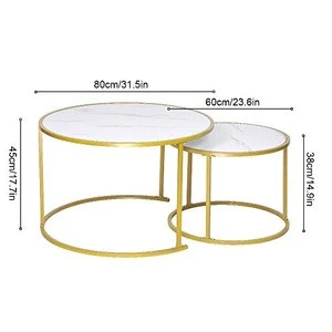 Golen Modern marbling round tea table sofa side simple wrought steel coffee table