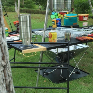 GP-Home Outdoor splicing BBQ barbecue table Camping portable multifunctional folding Self-driving dining table