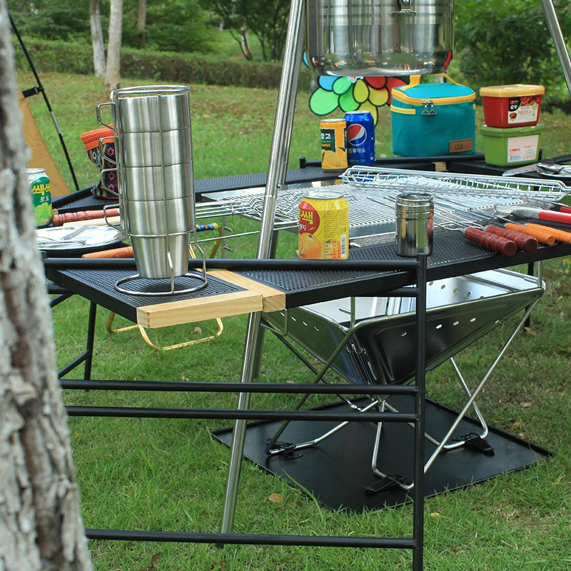 GP-Home Outdoor splicing BBQ barbecue table Camping portable multifunctional folding Self-driving dining table