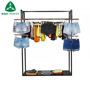 Grade aa used clothing embroidered denim shorts used second hand clothes in kenya