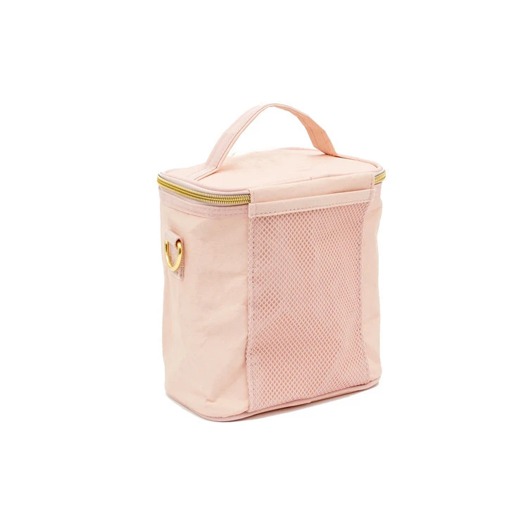 Green Field Thermal Lunch Bags Tote Waterproof Washable Kraft Paper Pink Cooler Bag Insulated