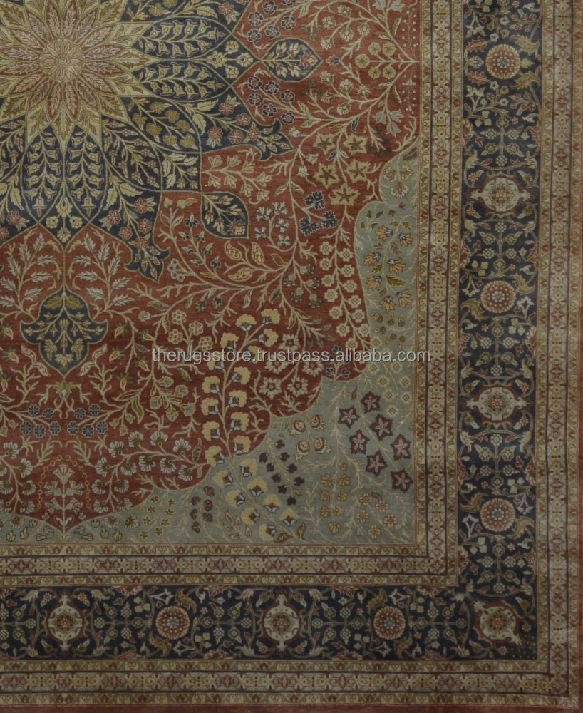 Hand Knotted 100% Pure Real Silk Persian Design 8x10 Area Rug Carpet AA-165
