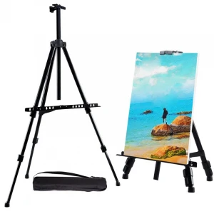 HAOFENG Portable Adjustable Art Metal Sketch Easel Stand Foldable Travel Easel Metal Easel Sketch Drawing For Art Supplies