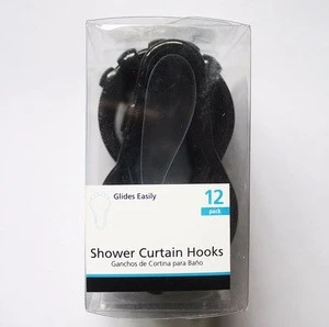 Heavy Duty Roller Glide Shower Rings Curtain Iron and Plastic Rod Hook