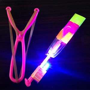 Helicopter Slingshot Outdoor LED Light-up Flying Toy for Kids and adults