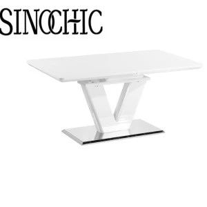 High Gloss Finish Extendable 8 / 10 / 12 Seater MDF  Dining Table For Living Dining Room