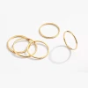 High Polished Classic18k Gold Plated Wedding Ring Thin ring little finger tail ring Stainless Steel