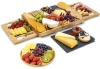 High quality bamboo cheese board set with slide-out drawers and round plate