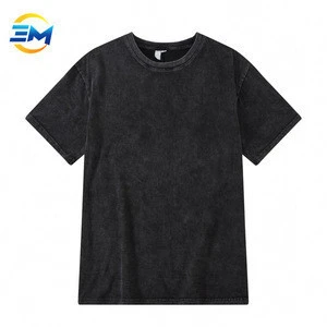 High quality blank vintage water washed short sleeve t-shirt in plain  for men vintage clothing