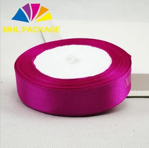 High quality custom printed solid color gift package polyester satin ribbon