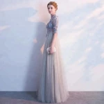 High Quality Embroidery Women Formal Gown Evening Dress 2018