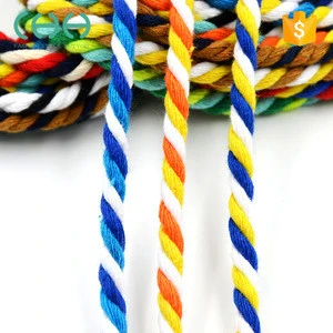 High quality handmade 5mm colorful woven cotton cords