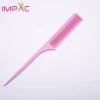 High quality professional pink plastic custom logo tail comb for hairdressing