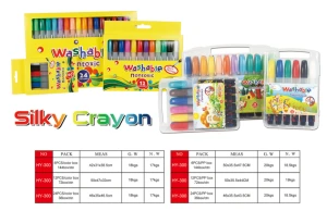 High Quality Washable Watercolor Pastel Nontoxic school office  Colors fluorescent Silky Crayon
