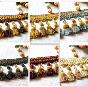 Hight qualitybullion fringe wholesale accessories for curtain  Silk tassel braid fringe for Curtain supplier