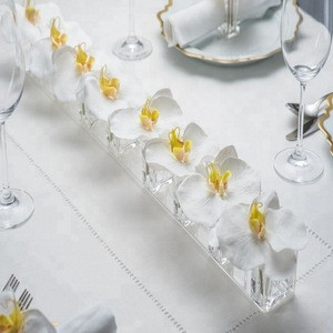 Home Decor Plain Square Clear Acrylic Napkin Ring with Bud Vase
