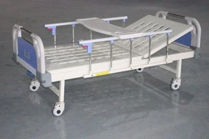 Hospital Bed 1 crank with iv pole ABS Headboard fast deliver