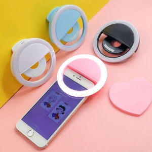 Hot Sale  Customized Logo Clip on Cell Phone Portable Selfie LED Ring Flash Light