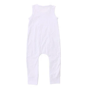 Hot Sale Sleeveless Baby Girl Rompers Plain White Baby Rompers