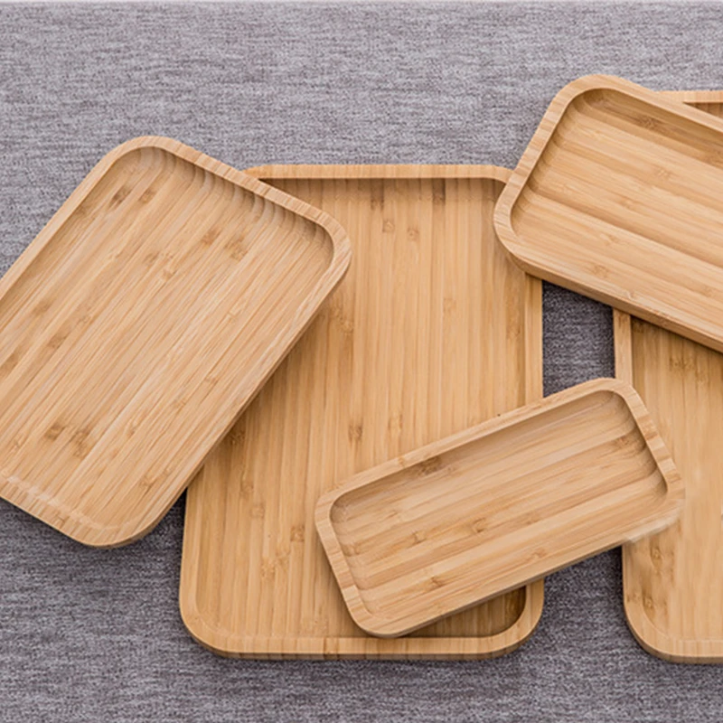 Hot Sales Bulk Bamboo Serving Plates Wooden Plate Eco-friendly Bamboo Plate