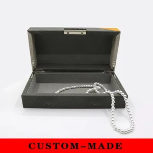 Hot selling high-end simple color matching square leather women jewelry storage box