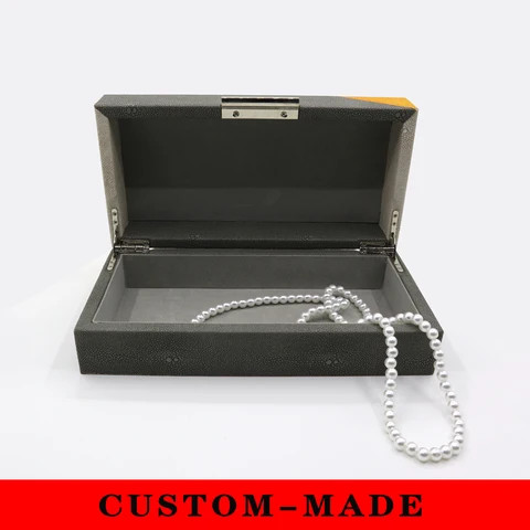 Hot selling high-end simple color matching square leather women jewelry storage box