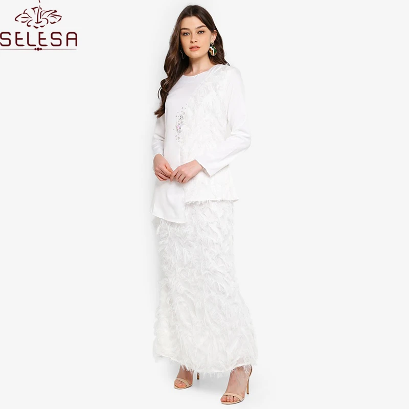 Hot Selling Latest Moden Fashion Islamic Clothing New Abaya Designs Photos Beading Lace Baju Kurung